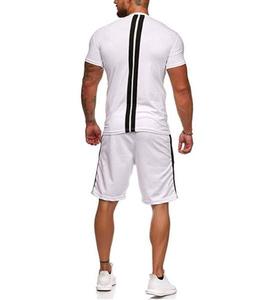 Pantalones cortos deportivos de verano con diseño personalizado para hombre, parte inferior activa de algodón y poliéster de talla grande con logotipo personalizado, conjunto de camisa deportiva a la moda para adultos - Product Image 6