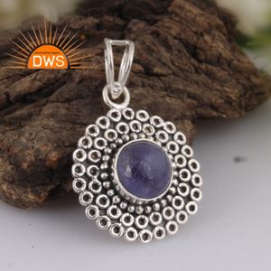 Colgante de GEMA de tanzanita Natural para mujer, Plata de Ley oxidada de la mejor calidad, fabricante de joyería - Product Image 2
