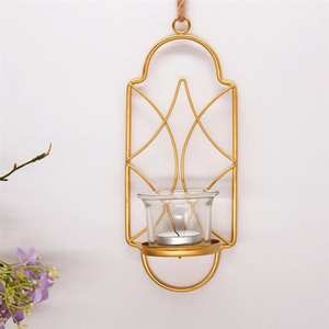 Elegant Hanging <b>Wall</b> Mounted Tea <b>Light</b> Holder in Black Metal Perfect for Simple Tabletop Decor and Stylish Home Lighting - Product Image 4