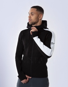 Sudadera con capucha de algodón para hombre, con cremallera, 100% algodón - Product Image 4
