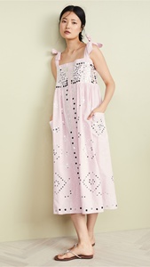 Vestido Midi Ajustado en Línea A para Mujer, Color Rosa Claro, con Lentejuelas Bordadas, Sin Mangas, con Tirantes, Perfecto para la Noche - Product Image 2