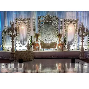 Majestic Modern Look Wedding Stage Florida Stylish South Asian Wedding Fiber Stage Luxury Western Wedding Reception Stage