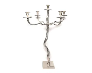 Tree Branch Silver Metal 5 arms Wedding Table Candle Holder Candelabra Centerpieces Decorative Stand Christmas Home Decoration