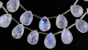 Piedra lunar de arcoíris Natural, 21 piezas, forma de pera facetada, piedras preciosas auténticas de Fuego Azul, cuentas de Briolette - Product Image 2