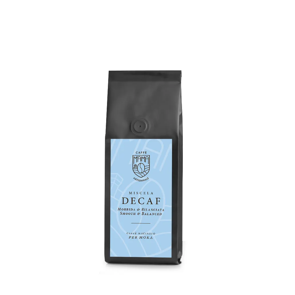 High Quality Light Roast Decaffeinated Italian Ground Coffee Ground 250gr Coffee Full and Aromatic Aftertaste - M'Ama Decaf