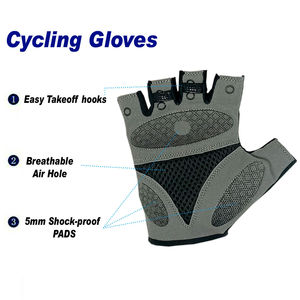 Gants de cyclisme personnalisés, accessoires de vélo, rembourré en Gel, sans doigts, 50 pièces - Product Image 3