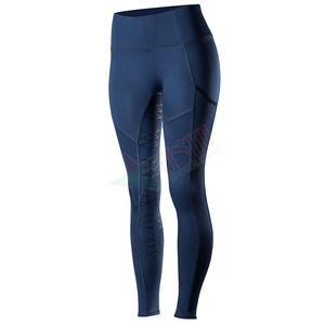 Women's High <b>Nylon</b> Equestrian Tights Thermal Knee Patch Western Style Horse Riding Leggings Silicone Grip Outdoor Sports Riding - Product Image 5
