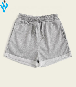 2025 nuevo diseño 100% algodón logotipo personalizado cordón cintura dobladillo enrollado venta al por mayor stock pantalones cortos de playa para dama pantalones cortos para correr - Product Image 6