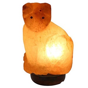Himalayan Salt <b>Cat</b> Shape <b>Lamp</b> by Sian Enterprises Natural Air Purifier and Mood Enhancer Carved Animal Style - Product Image 3