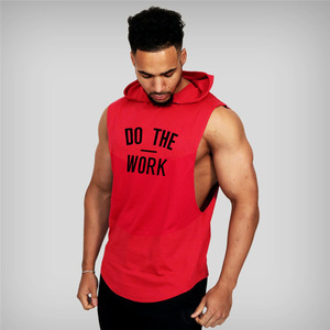 XL Size <b>Men's</b> Breathable Gym <b>Stringer</b> <b>Vest</b> 100% Cotton Custom Logo Printing Plain Style Training Set Sports Outdoor Anti-UV - Product Image 4