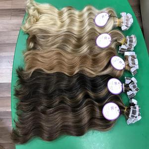 De calidad superior de la cinta transparente en la extensión del pelo humano de la onda Natural estilo - Product Image 6