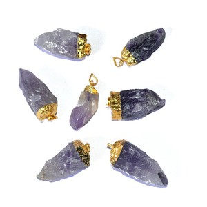 Pendentifs pendule électroplaqués améthyste - Product Image 3