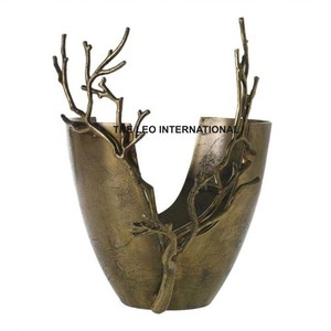 Bois de cerf en métal aluminium forme ronde Bol à polir brillant servant des fruits Snacks Bol décoratif moderne pour la maison - Product Image 2