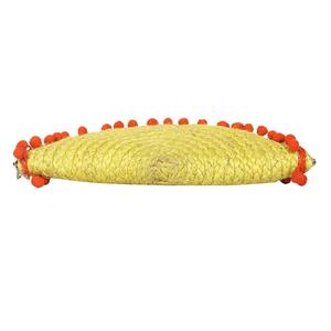 Compras en línea, bolso de mano de yute hecho a mano para mujer, pompón colorido, cremallera, borla corta de algodón, moda india al por mayor - Product Image 5