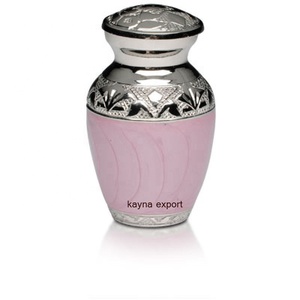 Latón hermoso bebé rosa esmalte niquelado recuerdo urna para cenizas latón más vendida recuerdo urna para suministros funerarios - Product Image 1