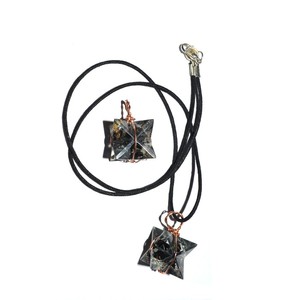 With Good Quality of Black Tourmaline Orgone Merkaba Wrap Pendant : Black Tourmaline Orgone Merkaba Wrap Pendant for Sale - Product Image 1