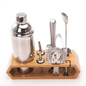 Juego de coctelera de acero inoxidable con caja de maletín elegante, juego de herramientas de barra de 10 Uds., caja para colgar en la pared, técnica de esmalte de Color - Product Image 1