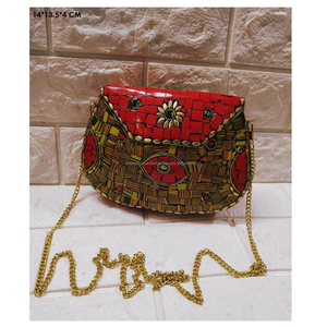 Sac à main en métal de luxe pour dames Pochette de soirée mariage motif léopard fabriqué à la main personnalisable couleur logo vente en gros - Product Image 5