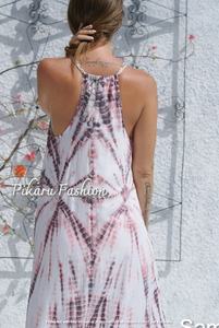 Vente chaude élégante longue Maxi robe femmes couleur unie cravate teinture sans manches décontracté plage couverture tissé parole longueur africaine - Product Image 5