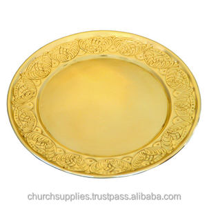 Elegant Brass Stacking Bread <b>Plate</b>-BP-1005 with Exquisite Candles <b>Holder</b> - Product Image 1