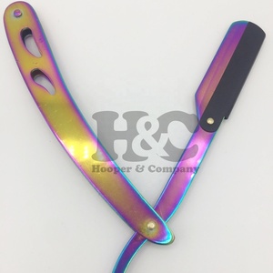 Wholesale <b>Razor</b> Barber Man Custom <b>Straight</b> <b>Razor</b> Exposed blade handle Barber <b>razor</b> with swing lock Stainless Steel Logo Packing - Product Image 4