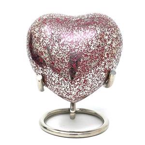 Brass Heart Shape Funeral Urn with Stand Small Metal <b>Keepsake</b> Urn <b>for</b> <b>Ashes</b> Memorial Pet Casket - Product Image 1