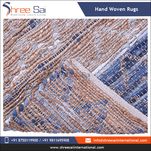 Fournisseur indien de tapis de sol tissés brodés à la main en jute et coton 100% les plus vendus à vendre à bas prix - Product Image 4