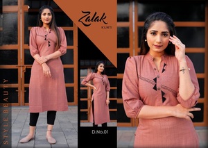 Vestido indio de algodón liso con cuello elegante, manga elegante, para todas las ocasiones, para boda, novedad - Product Image 2