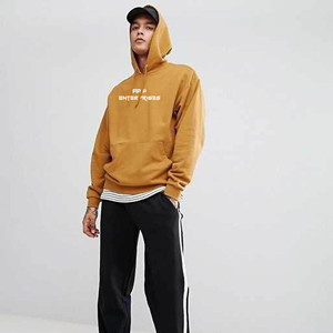 <b>Men</b> <b>Yellow</b> <b>Hoodie</b> Autumn Long Sleeve Sweatshirt Pocket Drawstring Hooded Solid Color Casual Pullover - Product Image 3