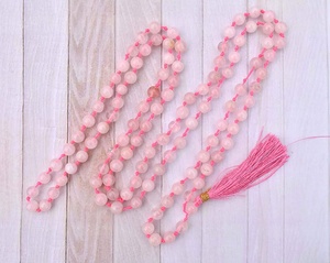 หินโรสควอตซ์มาลา42นิ้ว,ลูกปัด108ขนาด-8มม. หินคริสตัลธรรมชาติสำหรับบำบัด - Product Image 4