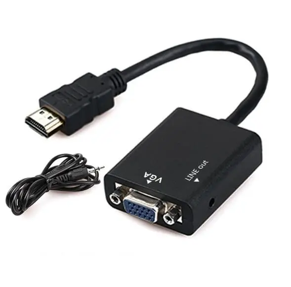 Magelei conversor hdmi 1080p macho para fêmea vga, entrada hdmi para saída vga hdmi, cabo adaptador com cabo de áudio