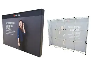 BETTER DISPLAY Exhibition Fabric Backdrop Pop Up Booth Banner Stand Display With Custom Logo