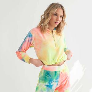 Winter Women's Plus Size <b>Tie</b> <b>Dye</b> <b>Hoodie</b> and Pants Set Long Sleeve 2 Piece Jogger Tracksuit Outfit Wholesale - Product Image 2