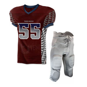 Venta al por mayor personalizado antibacteriano fútbol americano Jersey transpirable poliéster aparejos sarga uniforme adultos de talla grande XL seda - Product Image 6