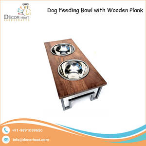 Custom High Quality Stainless Steel <b>Cat</b> Dog <b>Food</b> Bowls with Wooden Stand Eco-Friendly Elevated Application for Water <b>Storage</b> - Product Image 4