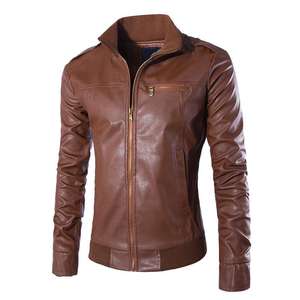 coffee color leather jacket