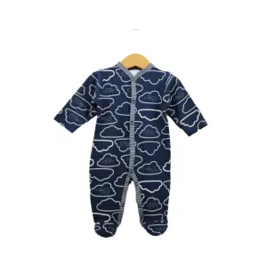 Barboteuse pour bébé 100% coton, haute qualité, bleu, blanc, nuage, nouvelle collection