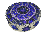 Nouveau design tendance, pouf décoratif artisanal en tissu indien brodé traditionnel, coussin bohème élégant, ottoman pour une assise supplémentaire