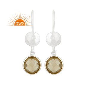 Boucles d'oreilles pendantes en argent sterling fin de haute qualité 2026 avec topaze citron naturelle pour femme - Fabricant de bijoux - Product Image 1