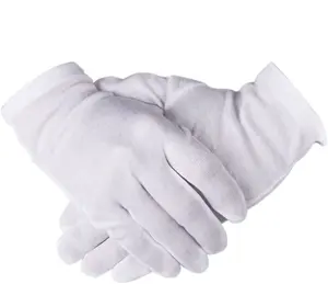 Soft Cotton Stretchable Lining White Gloves Cheap Wholesale Coin Jewelry Silver Inspection Gloves