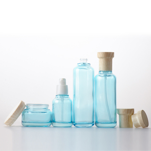 Offre Spéciale Bleu Rose Claire bouteille en verre Cosmétique avec capuchon et pot pour cosmétiques contenants et emballages - Product Image 2