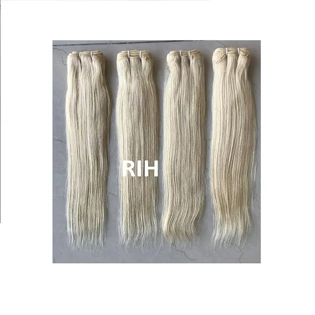 Unprocessed natural indian raw virgin 18 inch blonde human hair bundle extensions