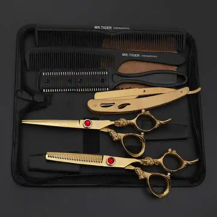 Kit ciseaux coiffure professionnel - Pack de 6 pièces