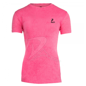 Conçu sur mesure T-shirt de fitness pour femmes de haute qualité en coton imprimé tissu tricoté uni Style décontracté vente d'impression numérique - Product Image 4