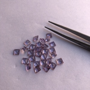 Cabujón de piedras preciosas sueltas de corte cuadrado de piedra amatista púrpura Natural de 3mm en línea al mejor precio de fábrica al por mayor en línea India Regular - Product Image 1