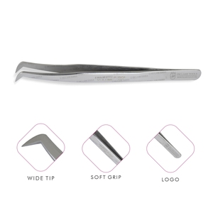 Pince À Épiler à Pointe Large pour Extension De Cils en Couleur De Tache 75 Degrés, Poli Miroir Haute Volume Cils Pince À Épiler - Product Image 1