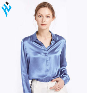 Venta al por mayor 100% de seda Charmeuse Oficina desgaste camisa de seda de las mujeres | Nuevo estilo de las mujeres de encargo de manga larga blusa de seda con cuello camisas - Product Image 2