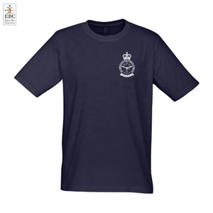 Camiseta de manga corta de Jersey sólido de poliéster/algodón transpirable de calidad superior para Fuerza de Seguridad logotipo personalizado Unisex en blanco - Product Image 4