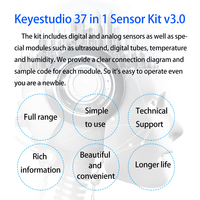 Kit de capteurs Keyestudio 37 en 1 V3.0, kit de composants électroniques pour Arduino