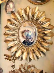 Grande décoration de maison dorée en forme de feuille, cadeau de beauté, suspendue, cadre métallique, miroir mural décoratif, 2020 - Product Image 4